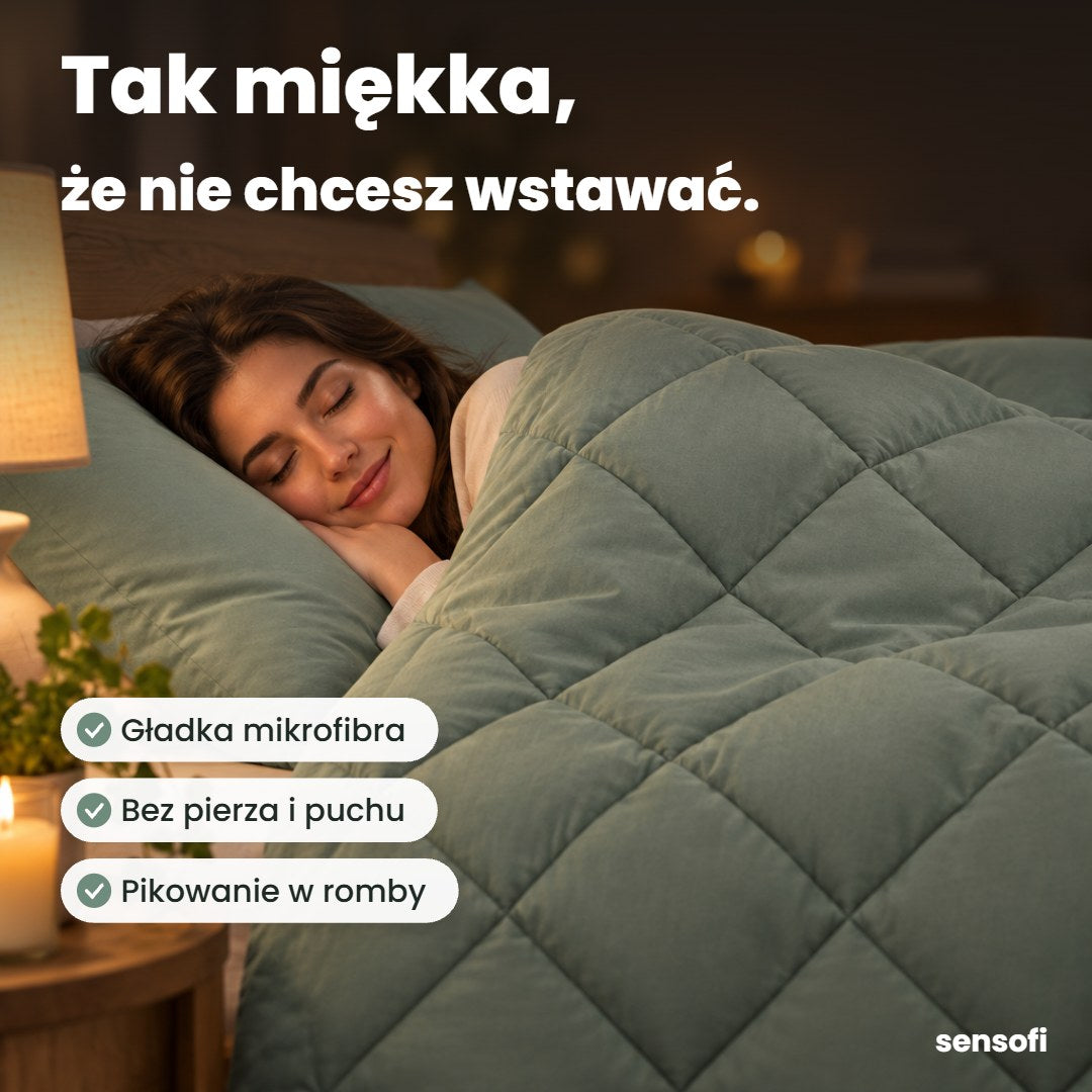 Miękka kołdra Sensofi z mikrofibry, bez pierza i puchu