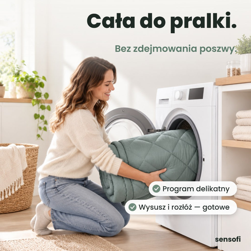 Kołdrę Sensofi pierzesz w całości w pralce