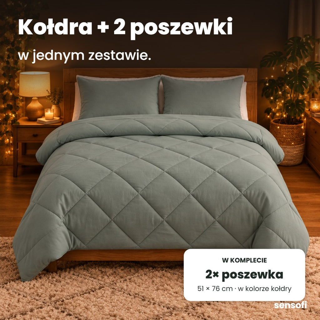 Zestaw: kołdra Sensofi i 2 poszewki 51×76 cm